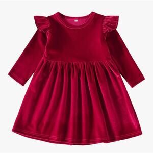 Girls Velvet Tutu Dress Long Sleeve Princess Size 160